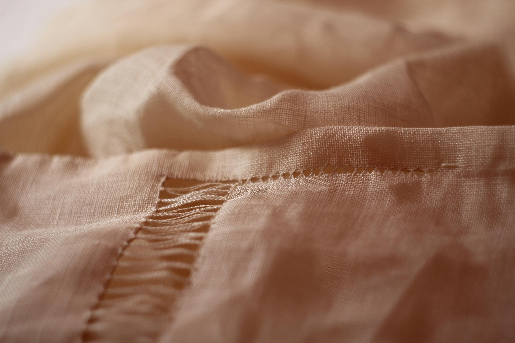 plain linen before embroidery